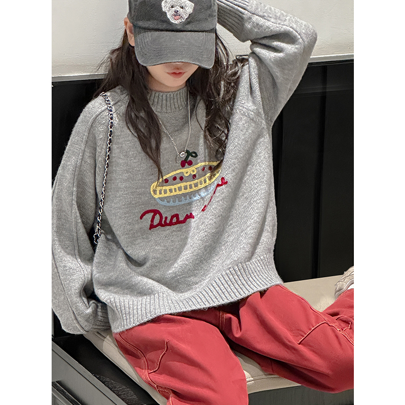 k27527孙小美女童针织衫2025新款秋冬装儿童毛衣打底衫上衣潮