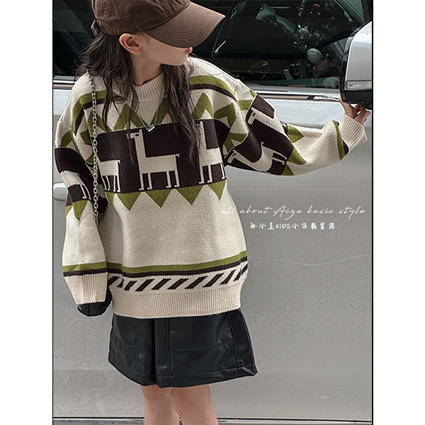 k25051韩国童装女童冬毛衣新款儿童秋冬打底衫加厚女孩针织衫上衣