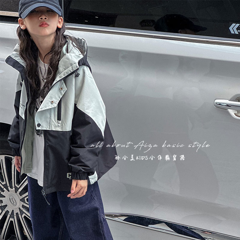 K24844女童冲锋衣儿童外套春秋新款秋冬户外三合一可拆卸童装套装