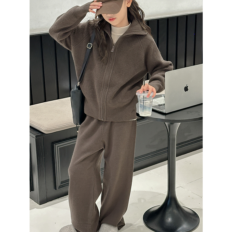 K27567孙小美女童毛衣套装2025秋冬装新款加厚针织两件套衣服