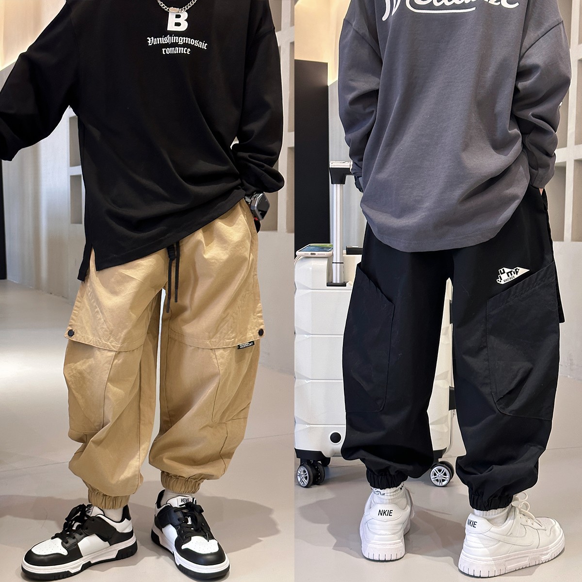 男童裤子中大童8-15岁男童装洋气老爹长裤宽松儿童休闲裤TY08192