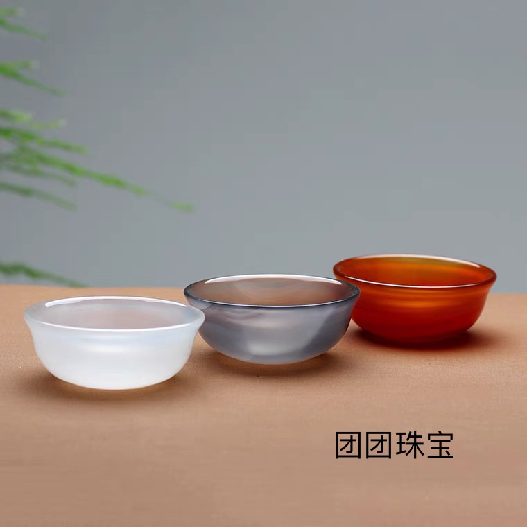 天然玛瑙功夫茶茶杯手工雕刻小口杯玉髓杯子茶具玉酒杯多样性发货