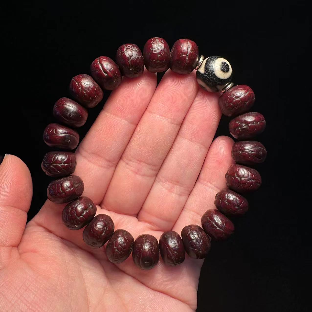 凤眼菩提手串天然凤眼藏族回流酥油供成品开眼老串13mm±