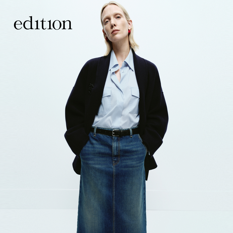 【商场同款】edition皮绳收腰双面呢外套#EBD4COT020