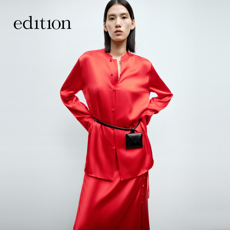 【商场同款新品】edition2025新年新衣新中式桑蚕丝衬衫#EBE1SHT001