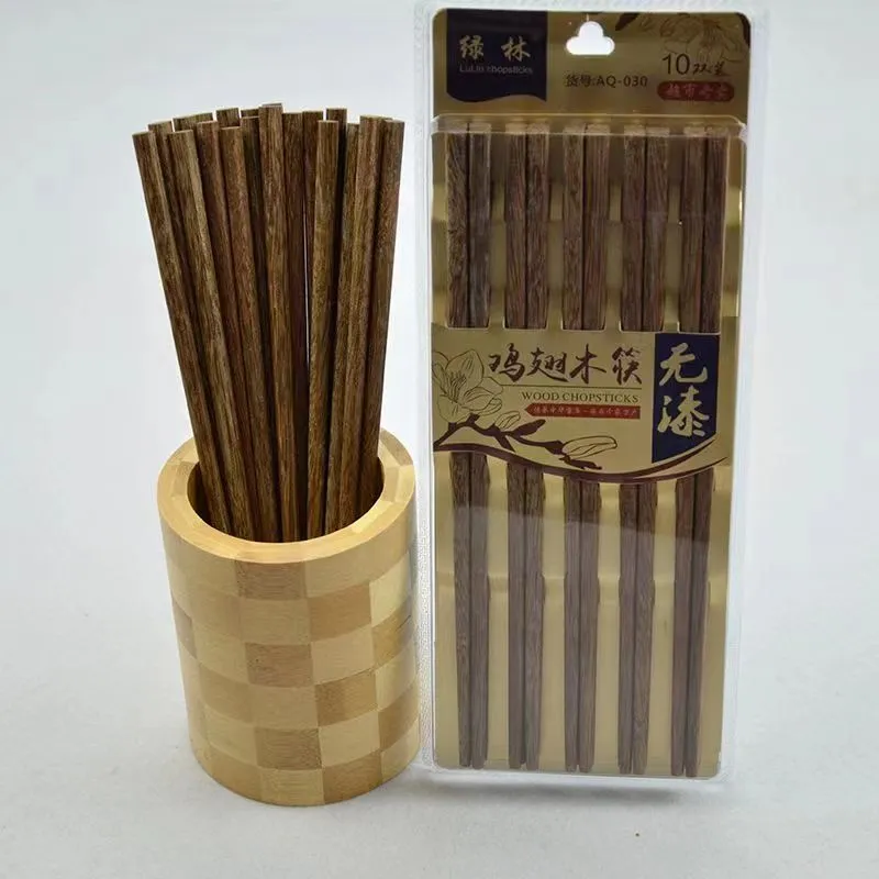 鸡翅木筷子家用防滑不发霉耐高温无蜡无漆防霉木质环保中式加长
