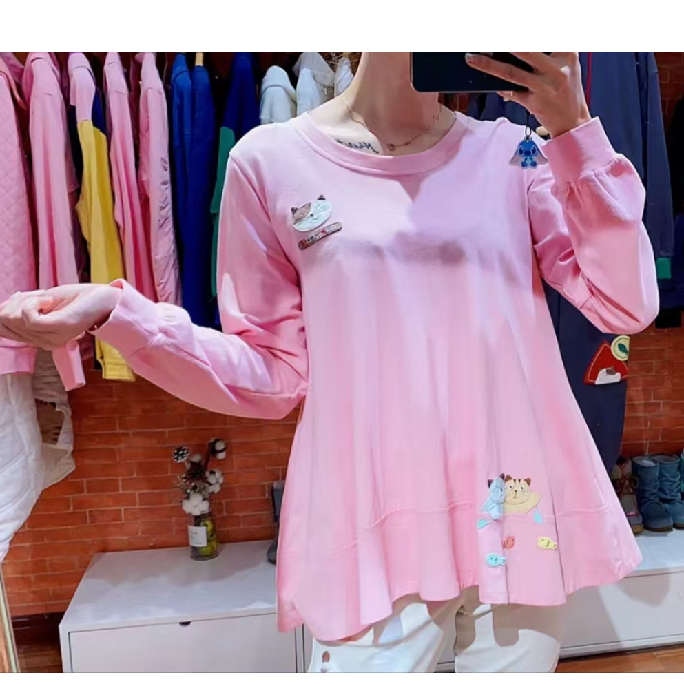 HIKOSEN CARA/卡拉猫T恤长袖女款春秋