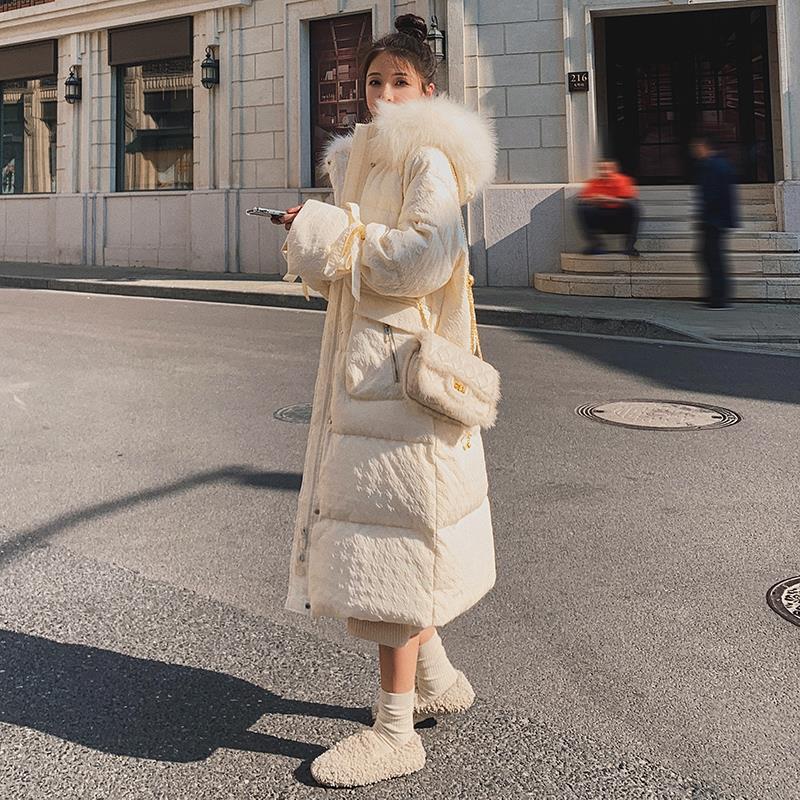 加厚长过膝棉服女中长款2023年冬季新款欧货棉袄爆款保暖棉衣外套