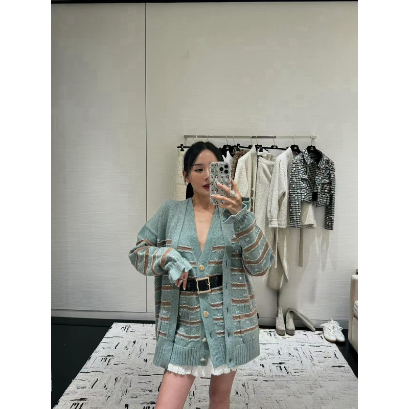 【LL】香家拼接针织V领开衫+套头+马甲