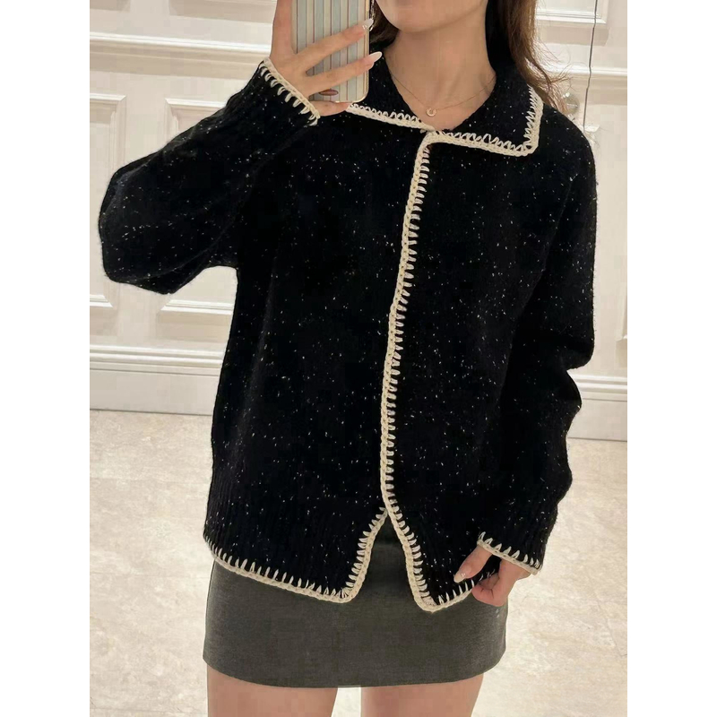 【LL】香家新款满天星单排扣外套