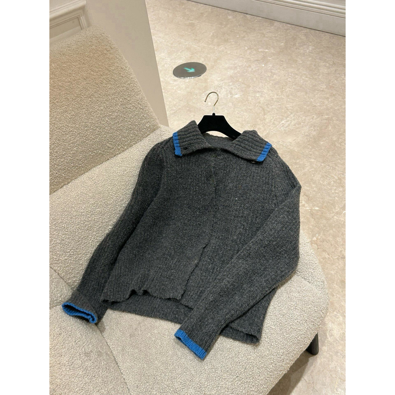 【LL】香家新款灰色复古慵懒针织外套