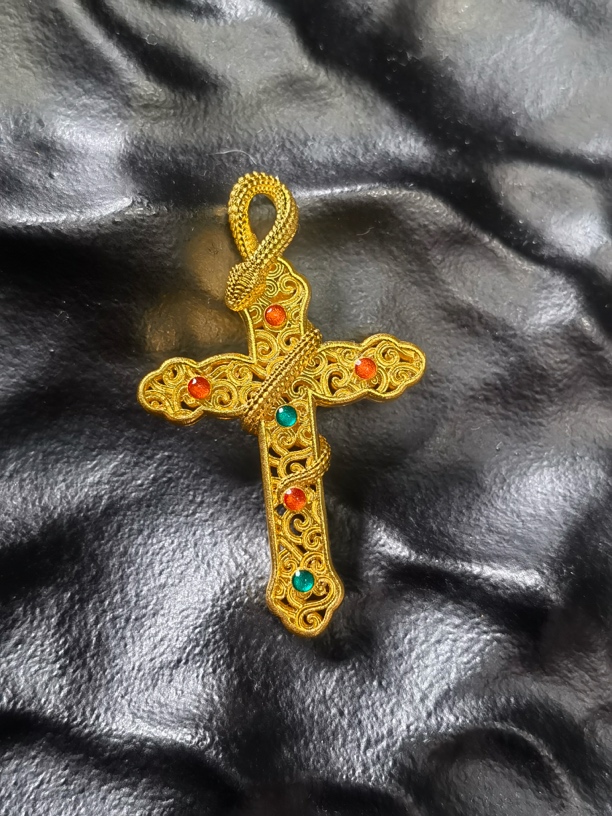 足金十字架吊坠 克重13.22g
