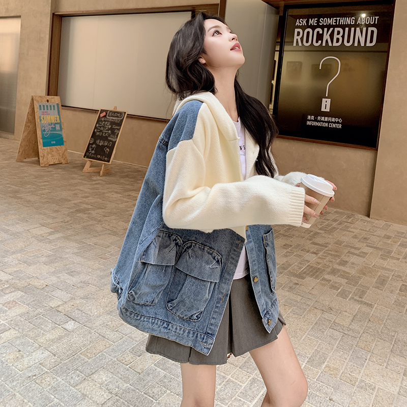 【现货2024】针织牛仔短外套可盐可甜199-17283--