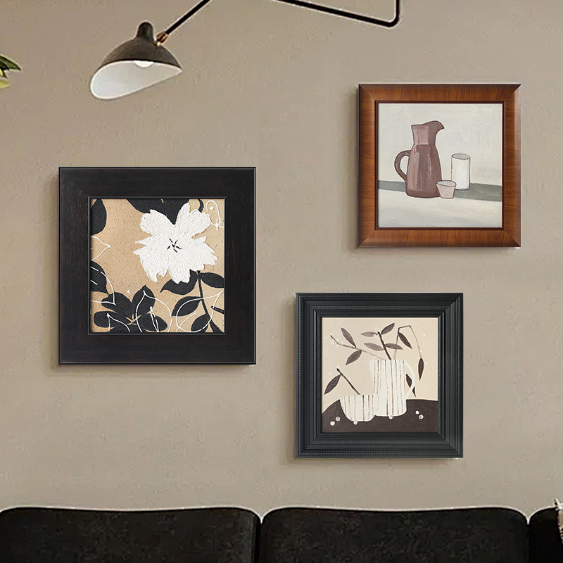 忒派原创法式中古手绘油画南洋复古桌面摆台装饰画卧室艺术组合画