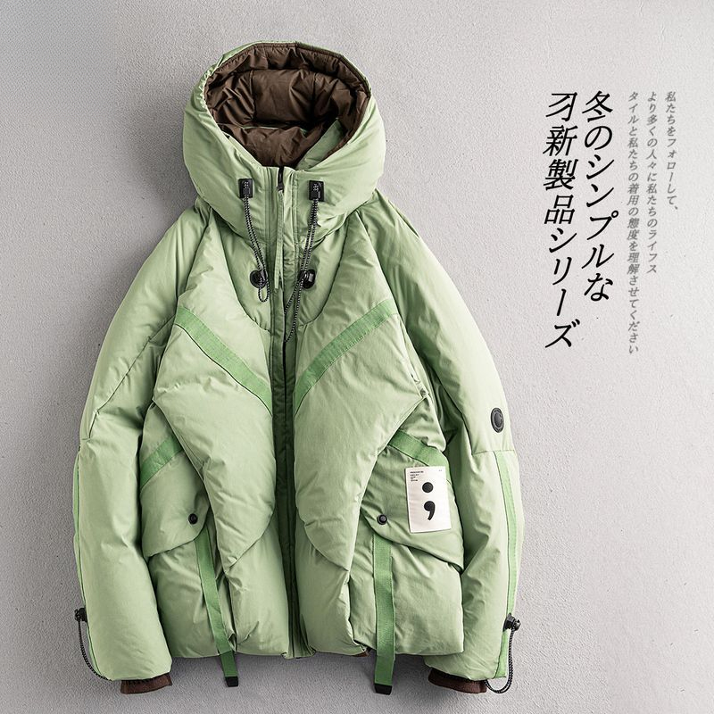 2024加厚羽绒服男士新款冬季潮牌连帽宽松情侣面包服保暖外套百搭