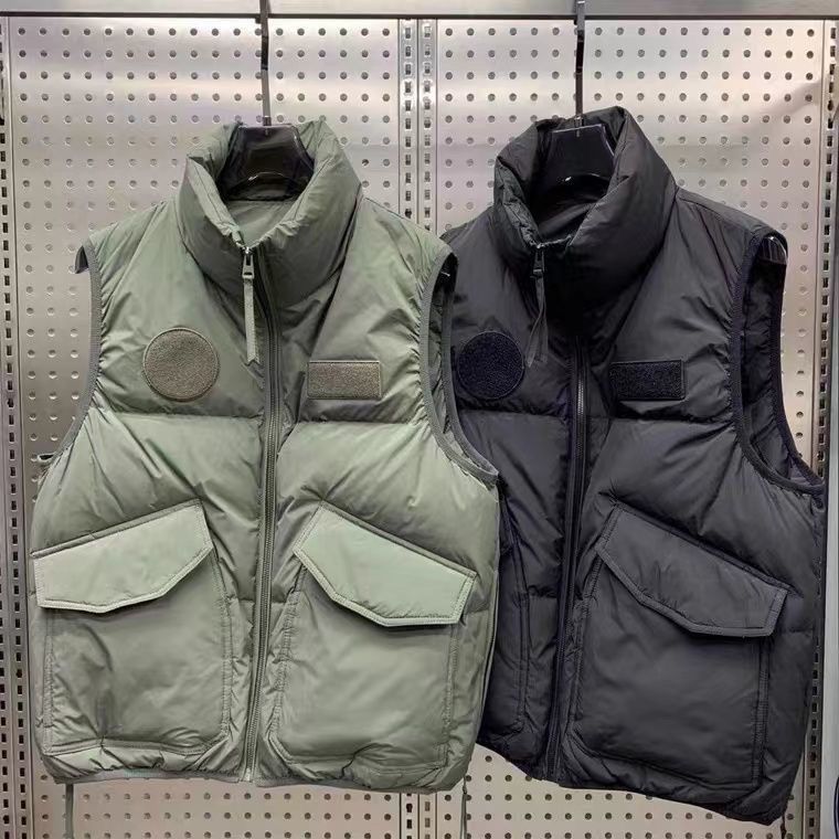 冬季新款白鸭绒马甲立领工装羽绒加厚保暖背心情侣韩版无袖羽绒服