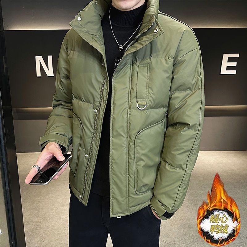 2023冬季新羽绒服男士款加厚立领羽绒服百搭休闲潮牌纯色保暖外套