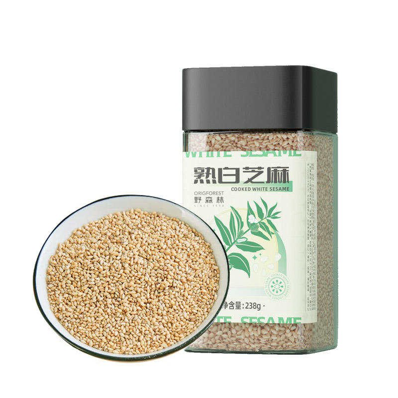 野森林熟白芝麻238g香浓酥脆即食家用厨房烘焙烧烤炒调味蘸料