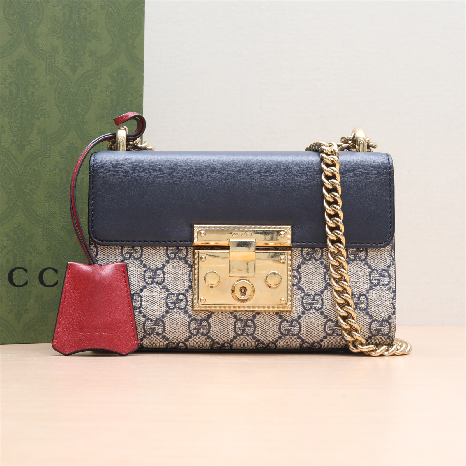 99新  小花6娜 GUCCI Padlock 锁头包 盒子包 小号 20.5 老花