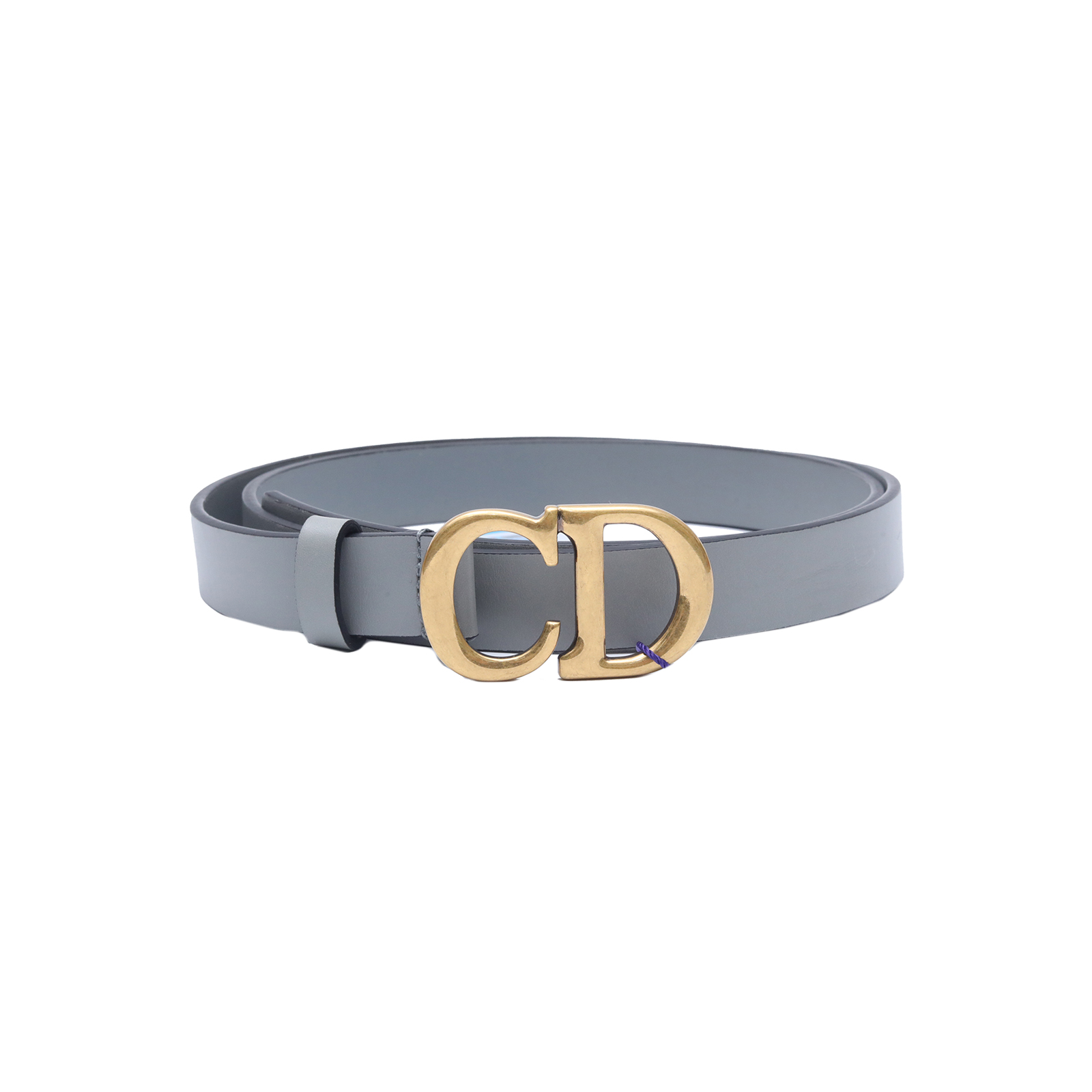 99新  小花6娜 DIOR CD 腰带 灰色 皮革C 85cm