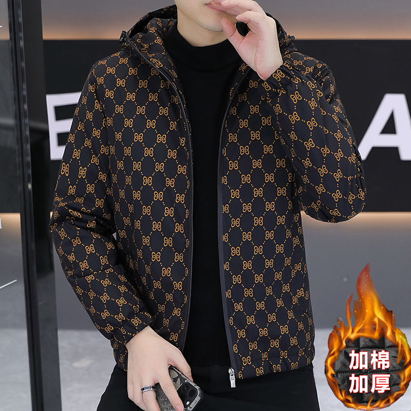 2025秋冬时尚百搭休闲连帽款二棉夹克男士潮牌夹克