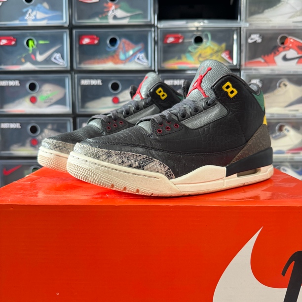 90新 maje 42.5码/aj3灰绿黄正品篮球鞋非原盒鞋帮内衬修复