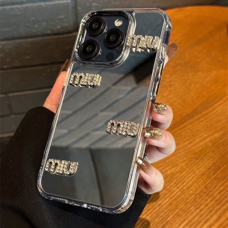 小香风miumiu水钻奢华高级感适用苹果16promax手机壳iPhone15pro