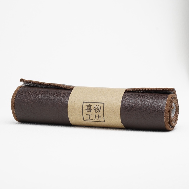 浙江工美吸水高档茶巾皮革禅意简约皮质茶桌布家用干泡茶盘垫