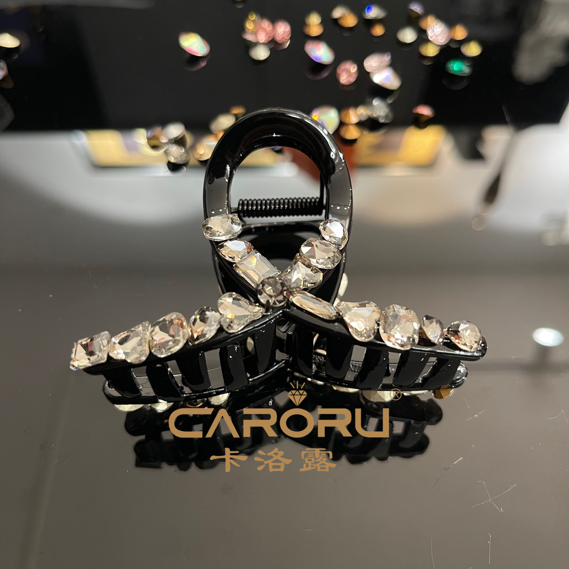 CARORU卡洛露-【灰水晶】原创韩版进口奥钻抓夹时尚百搭气质优雅