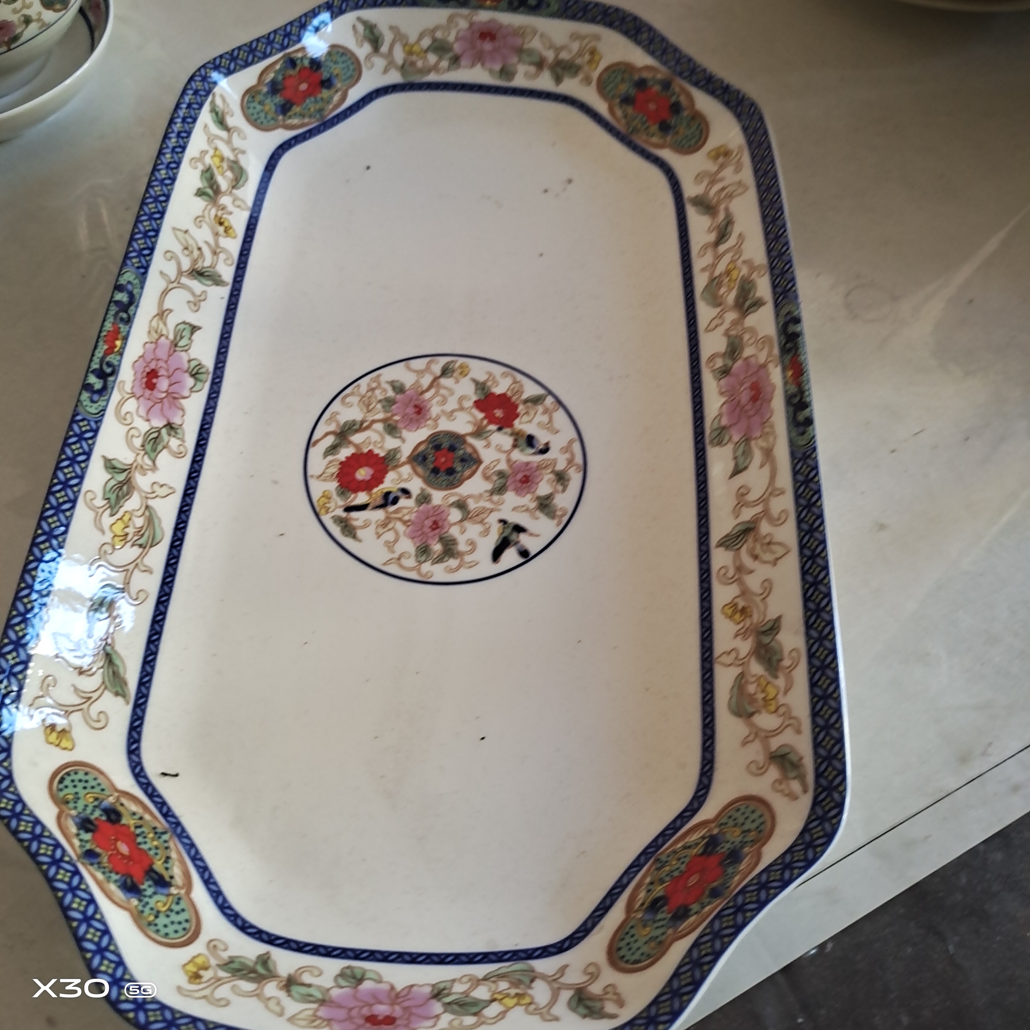 鸟语花香鱼盘陶瓷