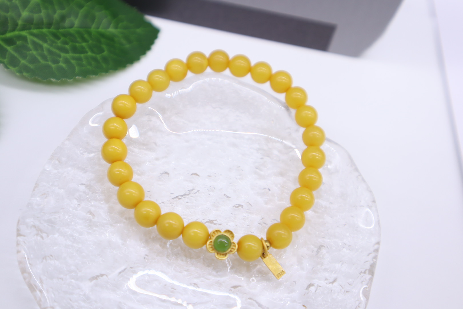 天然蜜蜡手链配饰925银气质百搭