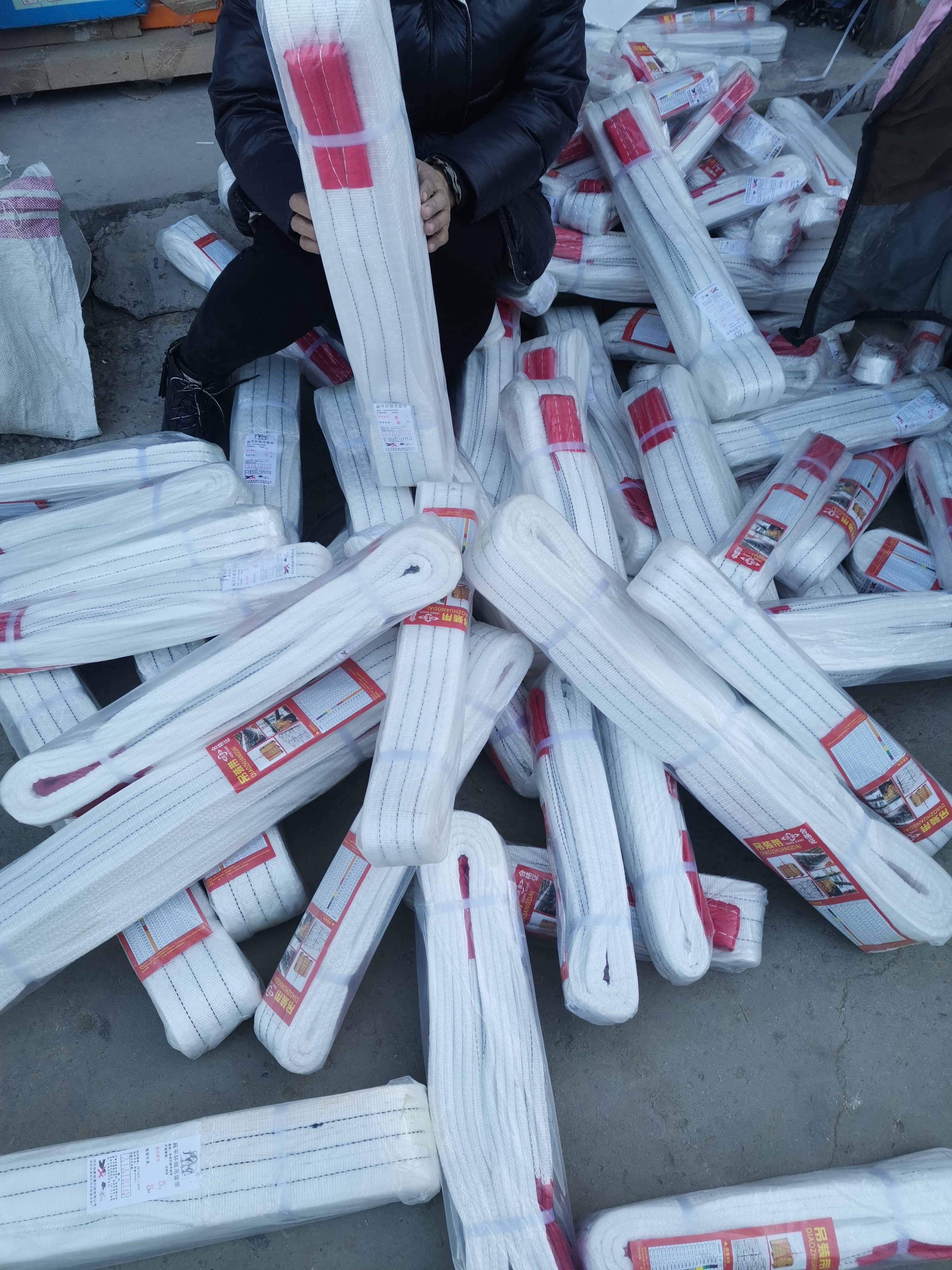 3吨4米拍一发4条吊装带起重吊带白色四层加厚吊车吊带