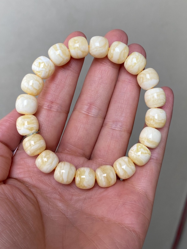 11mm16.23同料俄罗斯白花蜡虎皮纹老型手串精工精品生日新年礼