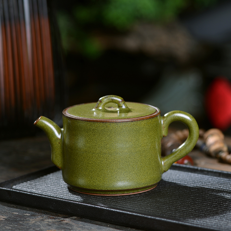 景德镇茶叶末釉竹节壶手工陶瓷仿古大口径茶壶功夫茶具家用泡茶壶