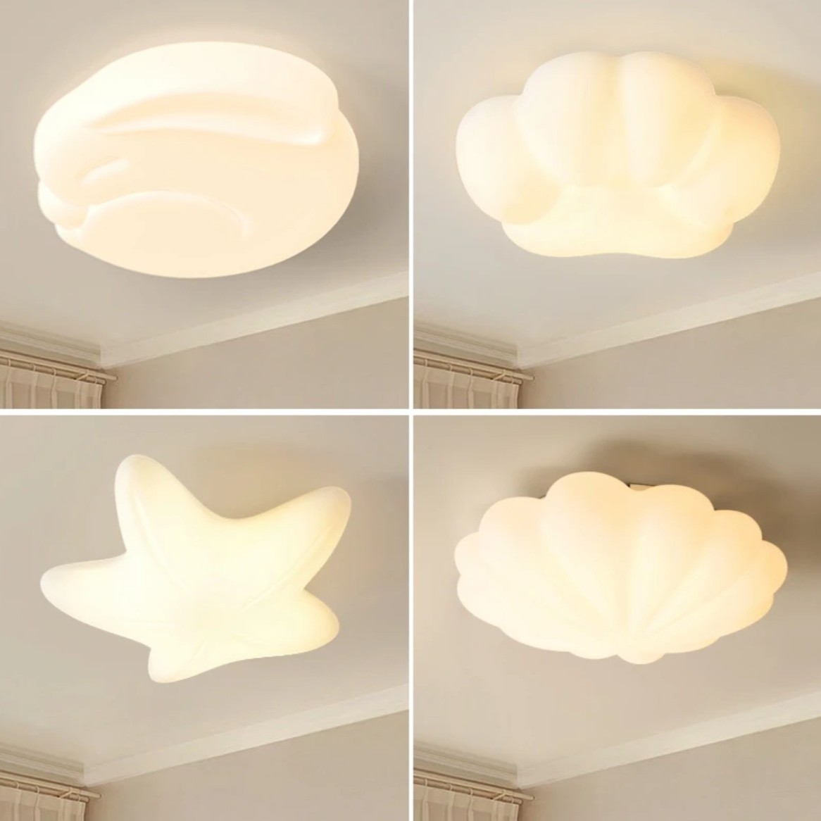 新款护眼卧室灯儿童房间灯具简约现代星星卡通奶油风2023年吸顶灯