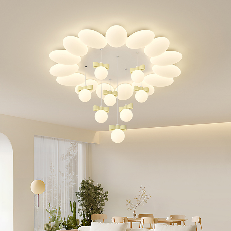 全光谱套餐2024新款创意奶油风套餐温馨浪漫网红吊球吸顶灯