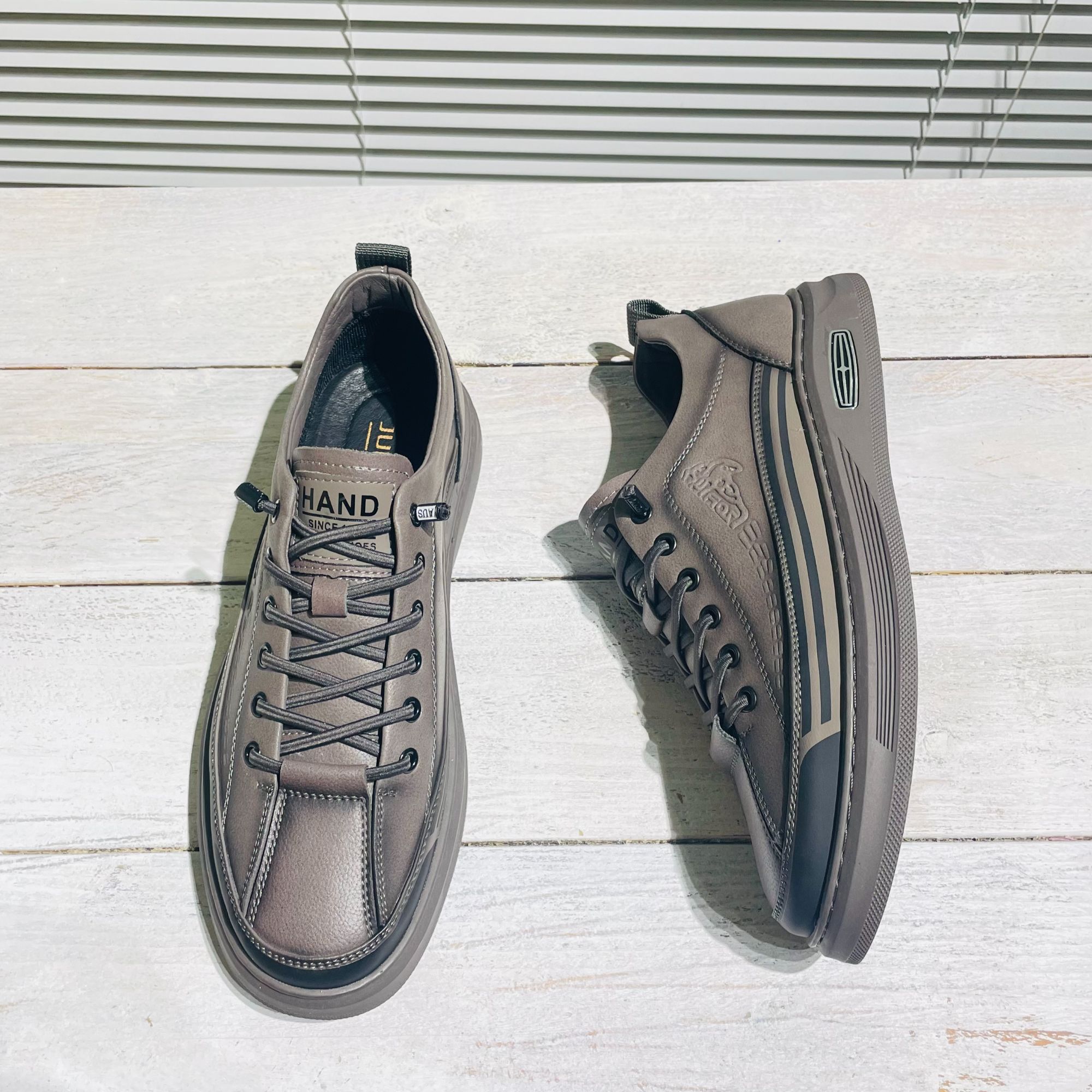 JB 超火爆款新时尚真皮休闲一脚蹬男鞋53802