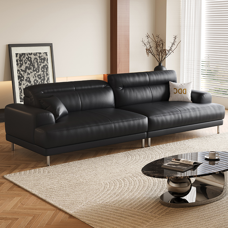 【DDC】9219复古沙发头层牛皮现代简约小户型客厅新款真皮直排沙发