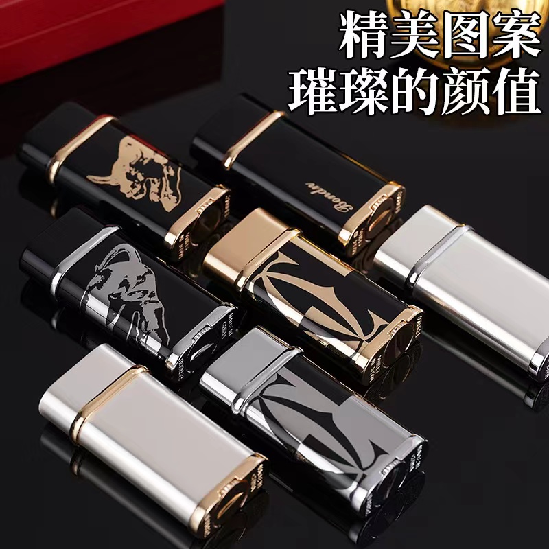 新款高颜值砂轮充气打火机高档个性时尚复古经典