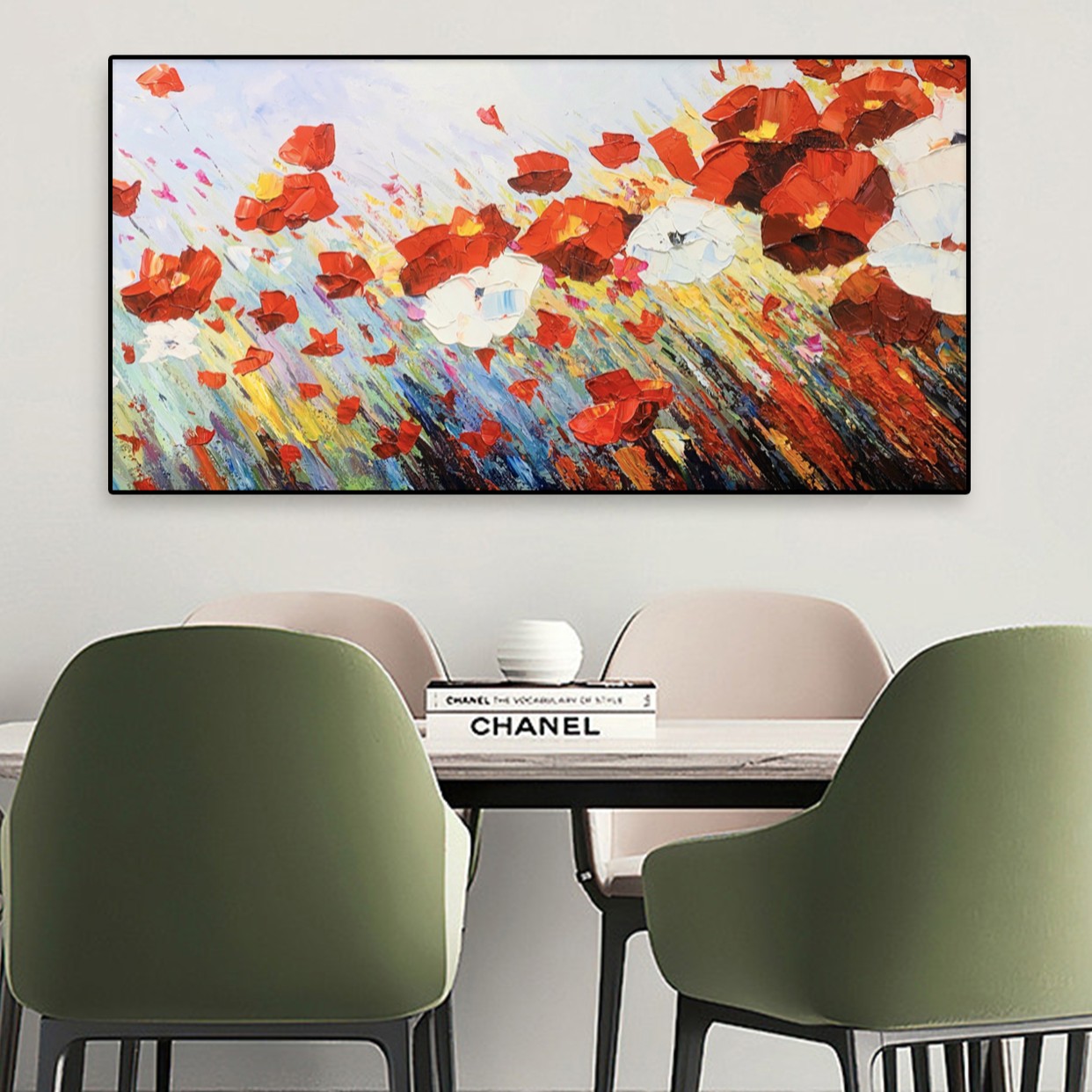 抽象花卉装饰画玄关画肌理小清新田园风欧式客厅背景高档挂画