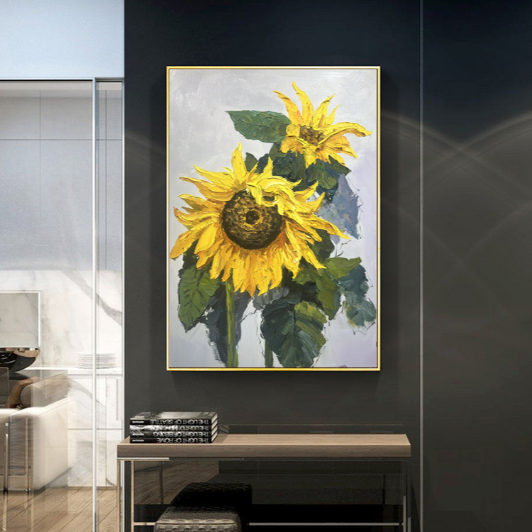 【向阳而生】装饰画花卉玄关田园风沙发背墙客厅花卉高级挂画现代画