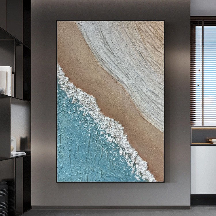 【抽象海浪】沙滩现代简约玄关走廊客厅沙发背景抽象装饰画轻奢挂画