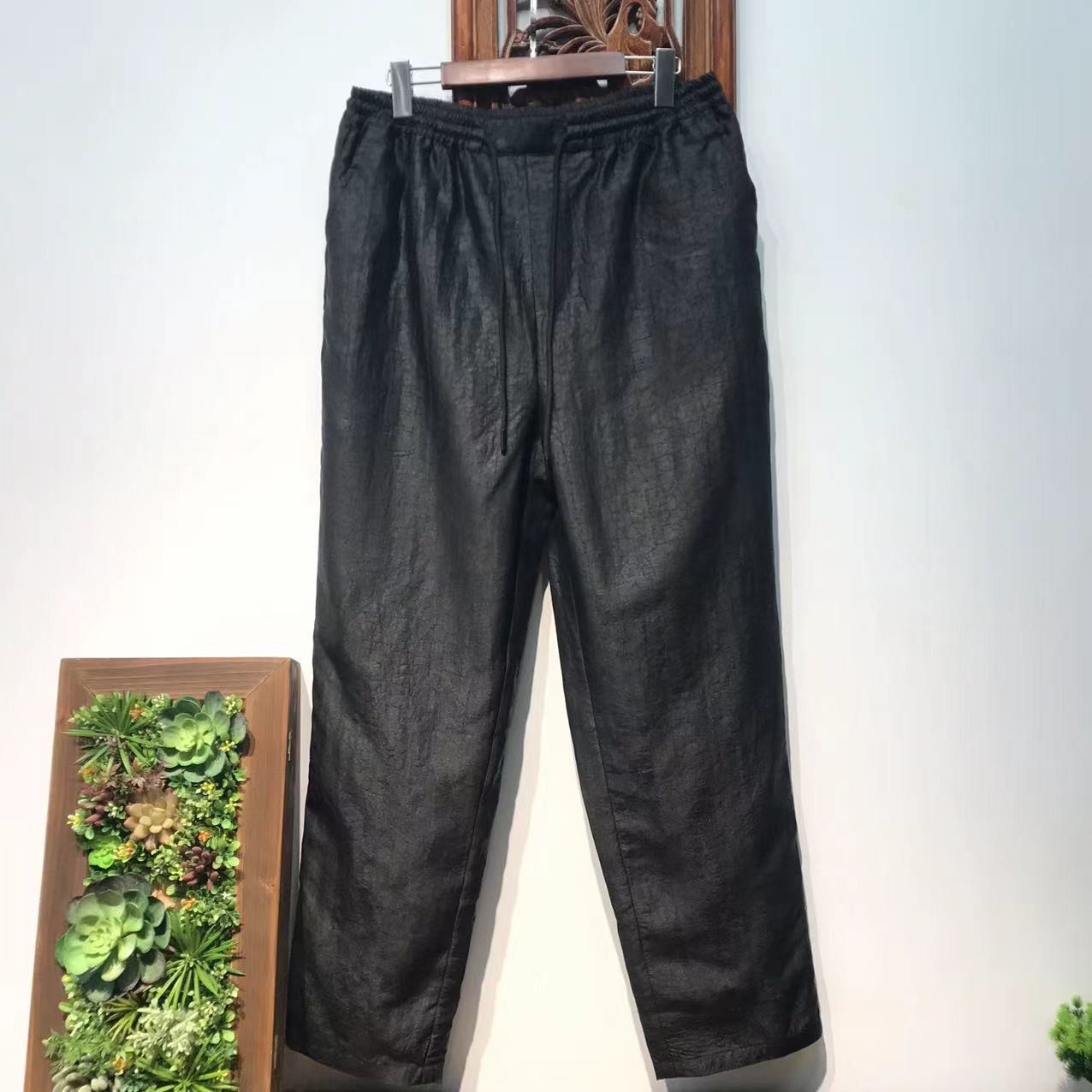 一念自在老料龟裂纹男士休闲裤裤子962388-270899