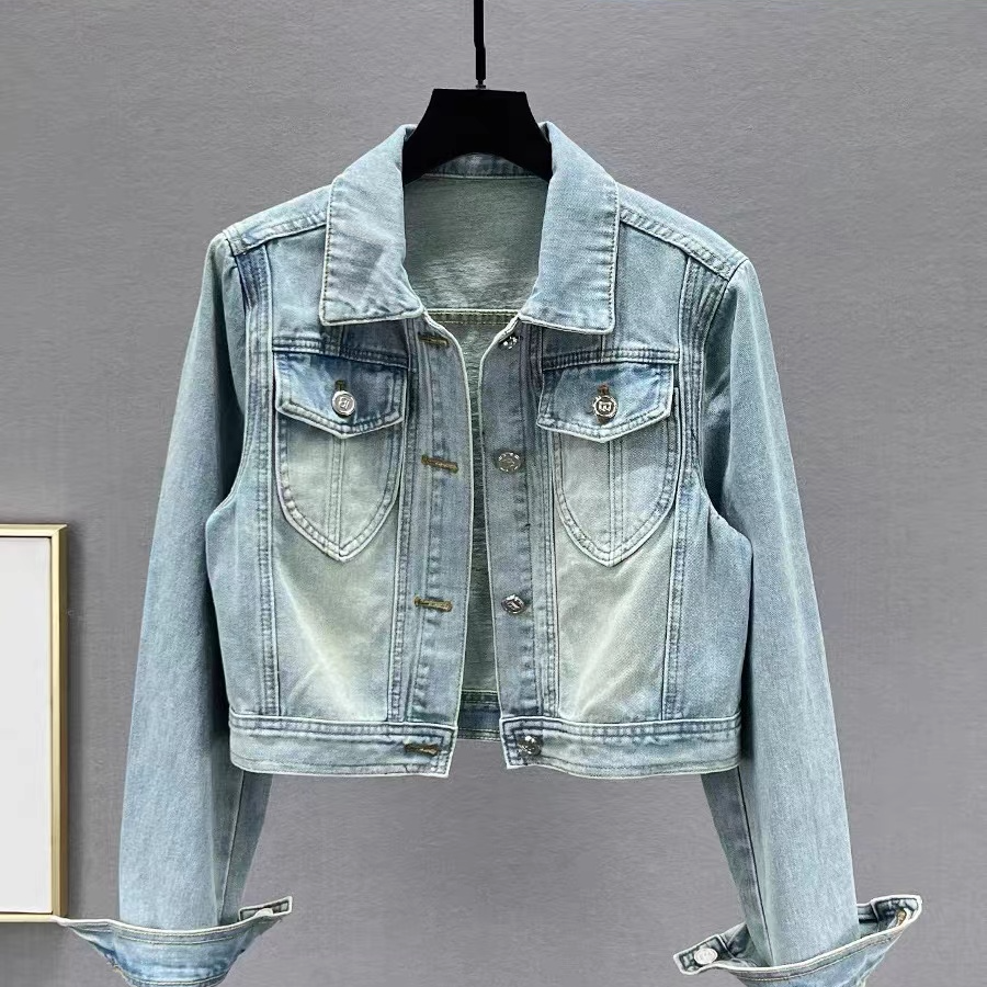 【301-350】牛仔水洗女外套潮流