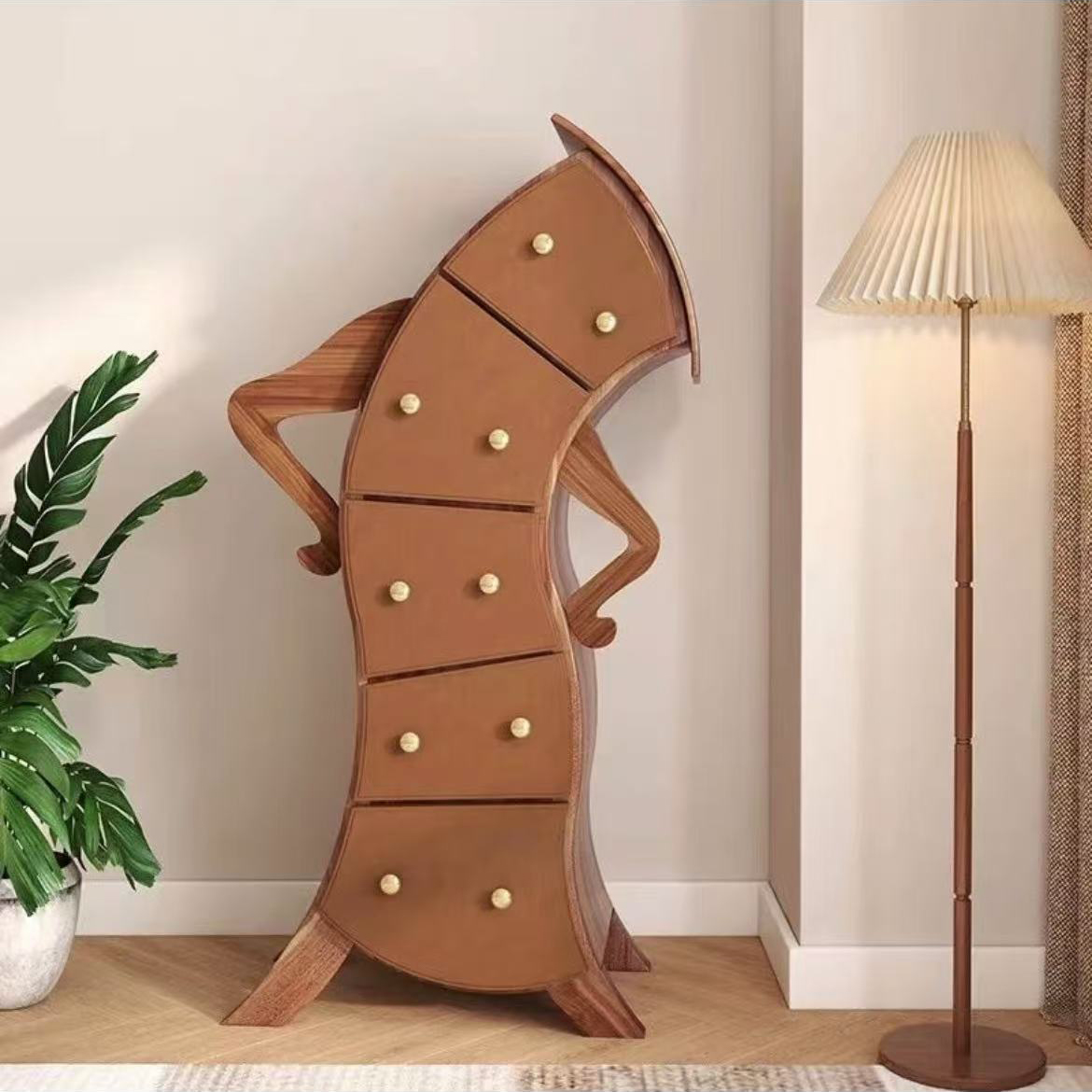 【叉腰柜】美式中古五斗柜卧室收纳柜现代储物柜客厅家用创意