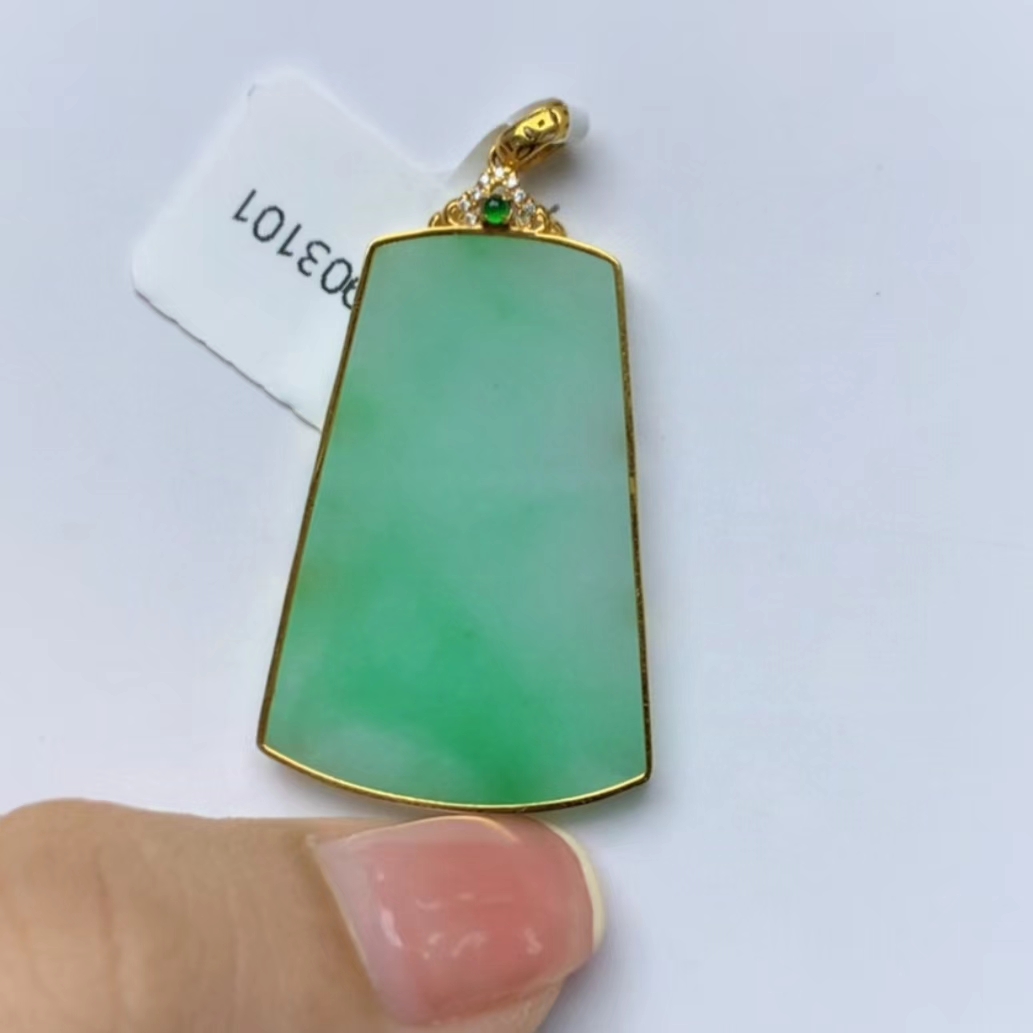 无事牌翡翠挂件，一物一证，直播专享， 03