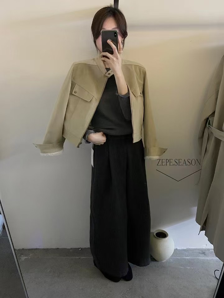 【气质小款奥】皮绒内里加毛立领小外套