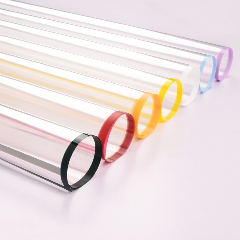 透明OPP彩色边框diy玻璃纸鲜花包装纸加厚防水包花纸花店材料20张