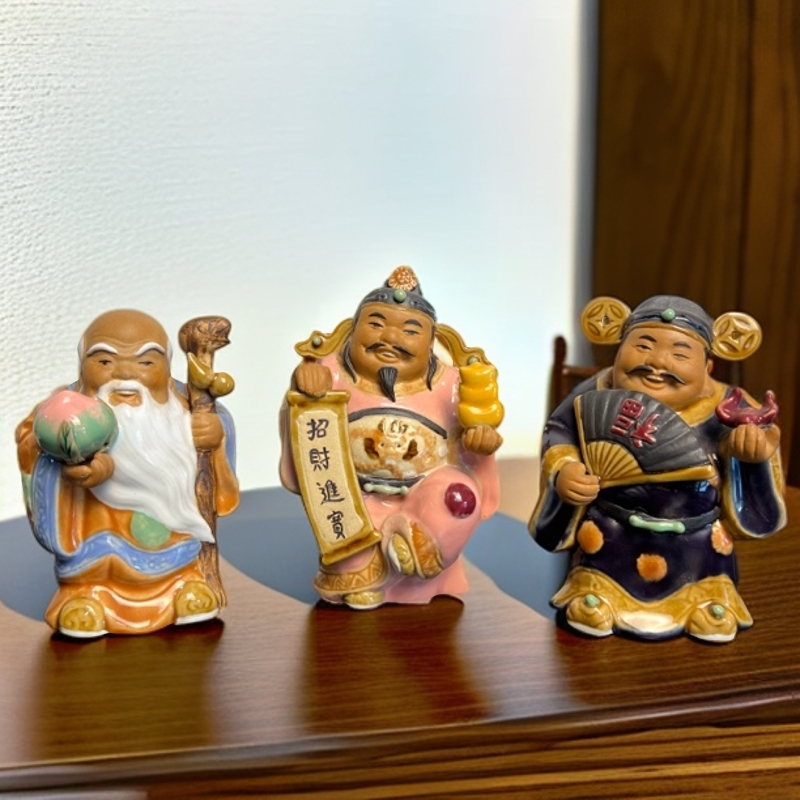 福禄寿Q版石湾陶艺中式创意手工陶瓷