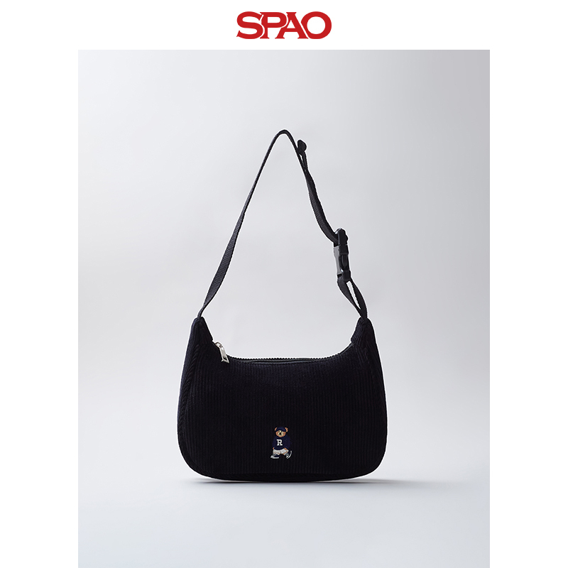 SPAO韩国同款2024年秋冬新品女士时尚百搭斜跨单肩包SPAKE49A50